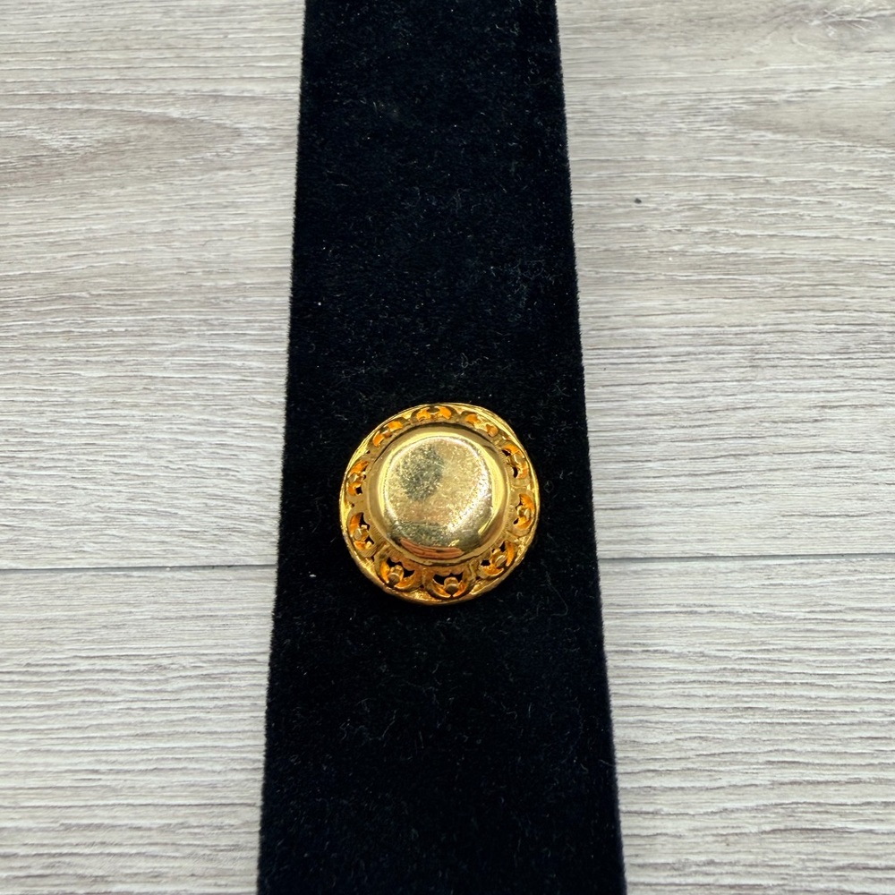 Black Velvet Choker with Gold Tone Button